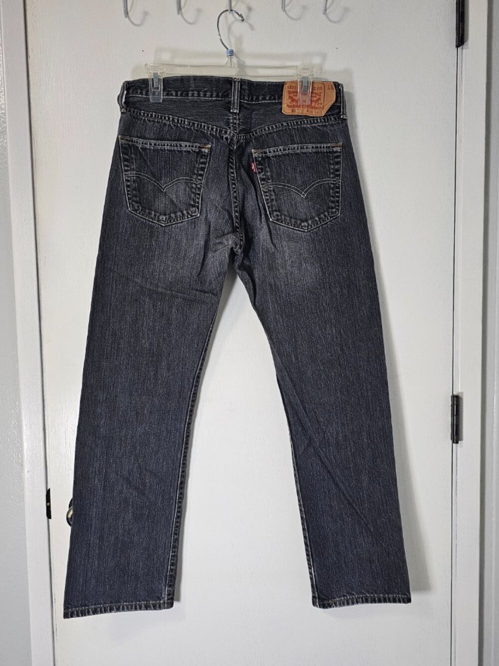 Vintage Levi's 501 Black Denim Silver Button Men's Original Fit Jeans Sz 33 NEW - Picture 3 of 7